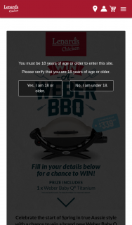 Lenard’s Chicken – Win a Brand New Weber Baby Q Titanium (prize valued at $9,153)