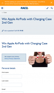 RACQ – Win Apple Airpods With Charging Case 2nd Gen