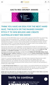 Reg Grundy Award for a new tv show idea – Win $50000 and Create Australia’s Next Big Show (prize valued at $50,000)