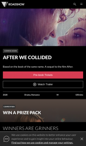 Roadshow Entertainment – Win One of Two After We Collied Packs