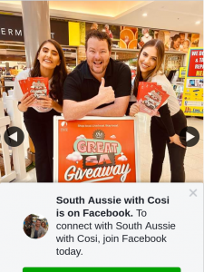 South Aussie With Cosi – Win a $200 Shopping Spree at Either Hallett Cove (prize valued at $40,000)