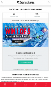 ZACATAK – Win 1 of 5 Lure Packs
