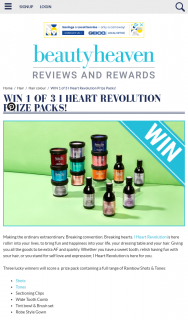 Beauty Heaven – Win 1 of 3 I Heart Revolution Prize Packs
