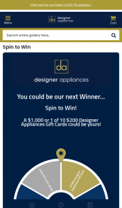 Designer Appliances – Win a $1000 Voucher (prize valued at $36,000)