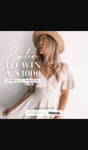 ESTHER & CO – Win a Esther & Co Wardrobe Valued at $1000 (prize valued at $1,000)