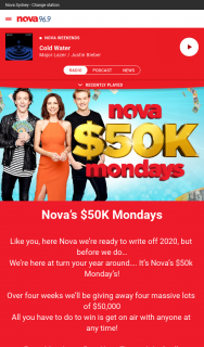 Nova FM – Win The Major Prize/s (prize valued at $200,000)