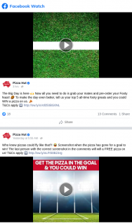 Pizza Hut – Win a Pizza on Us
