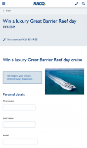 RACQ – Win a Luxury Great Barrier Reef Day Cruise (prize valued at $430)
