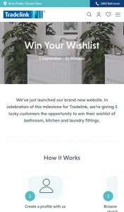Tradelink – Win Their Wishlist of Bathroom (prize valued at $10,000)
