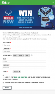 Bottle-O-Tooheys – Win The Ultimate Nsw Blues Merch Pack With The Bottle-O (prize valued at $250)