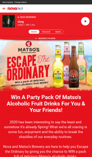 Nova FM – Win a Party Pack of Matso’s Alcoholic Fruit Drinks for You & Your Friends