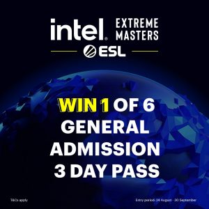 Intel & Umart – Extreme Masters – Win 1 of 6 General Admission 3-day passes