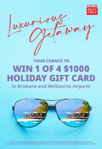 Lotte Duty Free – Win 1 of 8 holiday gift cards valued at $1,000 each