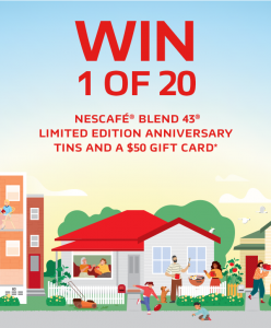 Nestle Australia – Win 1 of 20 prizes of a Nescafe Blend 43 Limited Edition 500g Tin PLUS a $50 Mastercard gift card