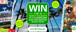 BP Australia – Place or Race Fuels – Win 1 of 12 major prizes OR 1 of 56 weekly prizes