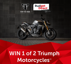 Budget Direct – Win 1 of 2 Triumph Speed Triple 1200 RS Motorcycles OR 1 of 6 Triumph 25L commuter pages