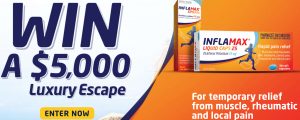 Inflamax – Win a $5,000 gift card to spend on Luxury Escapes
