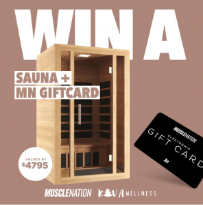 Muscle Nation – Win a Kiva Wellness Rise 2 Person Far-Infrared Sauna PLUS a $1,000 Muscle Nation gift card