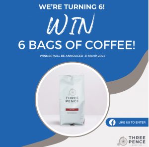 Three Pence Roasters – Win 6 Bags of Coffee