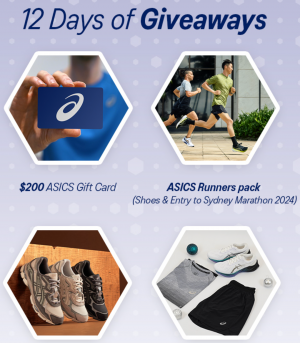 Asics – 12 Days of Giveaways – Win 1 of 12 prizes including gift card, sneakers and more