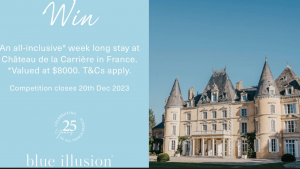 Blue Illusion – Win a 6-night stay at Chateau de la Carriere in La Cropte, France (flights included)