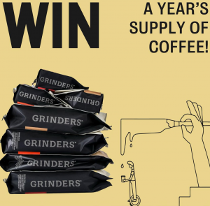Grinders Coffee – Win a Year’s supply of Coffee
