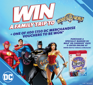 Nestle – Win a major prize of a family trip to Warner Bros Movie World Gold Coast OR 1 of 400 minor prizes