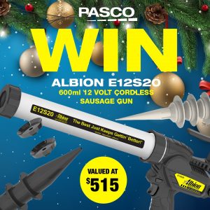Pasco Construction Solutions – Win an Albion E12S20 600ml 12 Volt Cordless Sausage Gun
