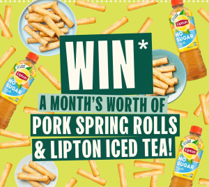 Roll’d Vietnamese – Win 1 of 5 prizes of a Month’s supply of Pork Spring Rolls & Lipton Iced Teas