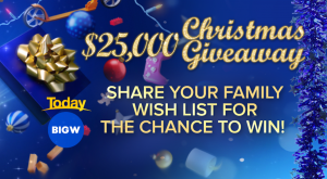 Today – 9Now – Big W Christmas – Win a major prize valued at $5,500 OR 1 of 40 minor prizes