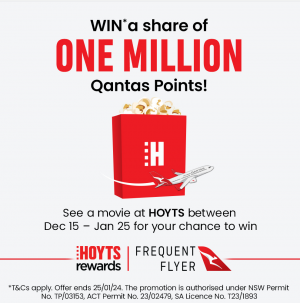 HOYTS Australia – Win a share of 1 Million Qantas Points at HOYTS