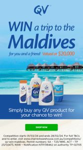 Chemist Warehouse – Win a trip for 2 to the Maldives valued at $20,000