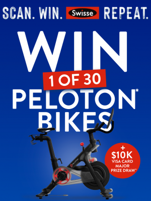 Swisse Wellness – Win a major prize of $10,000 Visa gift card OR 1 of 30 Peloton bikes PLUS a 12-month membership