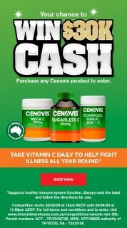Chemist Warehouse – Buy Cenovis Vitamin C to Win $30K cash