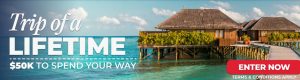Inspiring Vacations – Win a prize package valued at $50,000