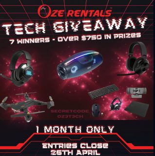 Oze Rentals – Win 1 of 7 prizes