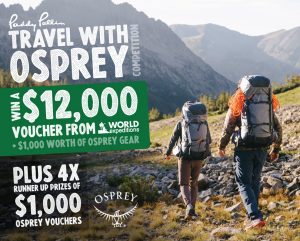Paddy Pallin – Travel Osprey – Win a major prize valued at $13,000 OR 1 of 4 minor prizes