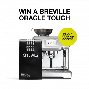 ST. Ali – Win a major prize of a Breville Oracle Touch PLUS a year’s worth of coffee OR 1 of 2 minor prizes