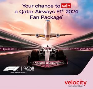 Velocity Frequent Flyer – Win 1 of 2 travel prize packages to Doha with Qatar Airways for Formula 1 Grand Prix