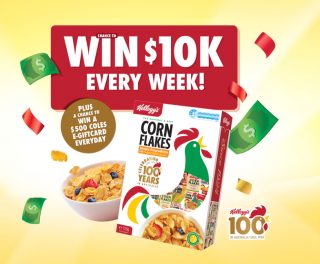 Kellogg’s – Coles 100 Year Gift Card – Win 1 of 4 major prizes valued at $10,000 each OR 1 of 28 minor prizes