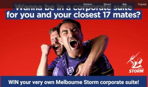 Nova 100 Victoria – Win a Corporate Suite at AAMI Park, Olympic Blvd for 18 people to watch the Melbourne Storm vs St George Illawarra Dragans game