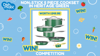 Dishmatic – Win a Non-Stick 5 Piece Cookset in Heritage Green