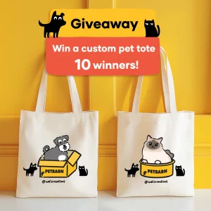 Petbarn – Win 1 of 10 customised pet tote bag hand-drawn by Wei’s Creations