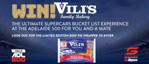 Vili’s – Win a travel prize package for 2 to the Adelaide 500